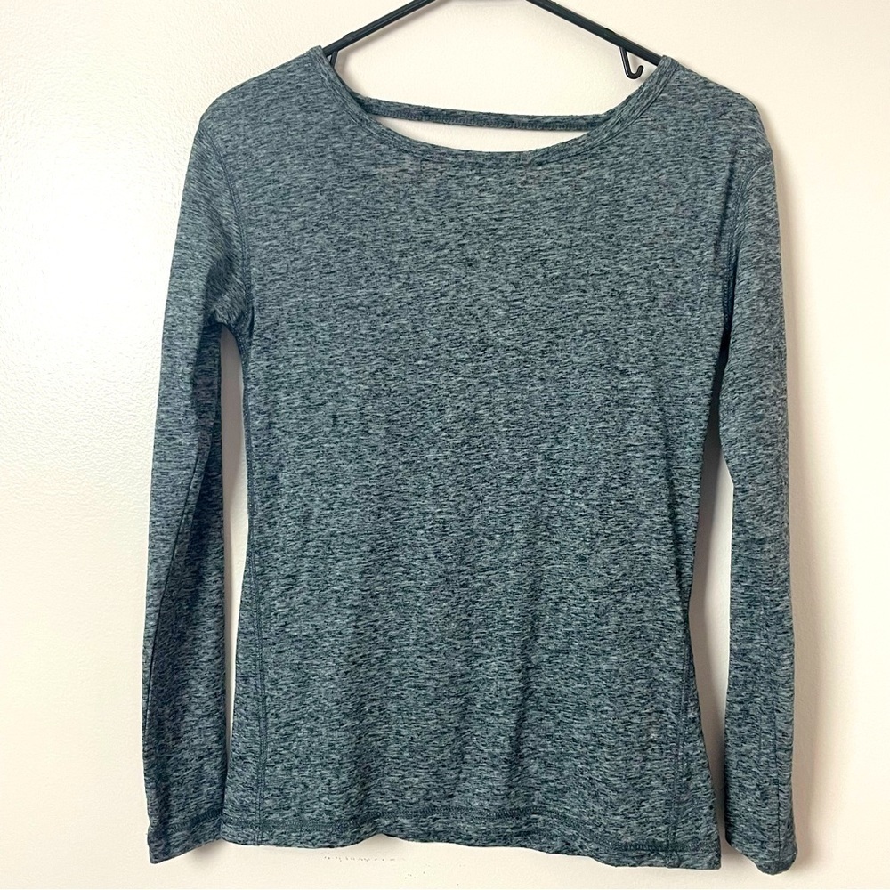 Z by Zella Gray Long Sleeve Open Back Top – XS